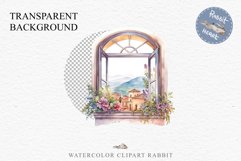 Floral Window Flowers Clipart PNG Scrapbooking Nursery Art Watercolor Transparent wedding invitation shirt designs sublimation printable bloom architecture  watercolor floral dried hanging herbs flowers clipart, sublimation nursery, wedding invitation