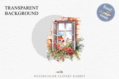 Floral Window Flowers Clipart PNG Scrapbooking Nursery Art Watercolor Transparent wedding invitation shirt designs sublimation printable bloom architecture  watercolor floral dried hanging herbs flowers clipart, sublimation nursery, wedding invitation