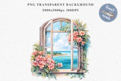 Floral Window Flowers Clipart PNG Scrapbooking Nursery Art Watercolor Transparent wedding invitation shirt designs sublimation printable bloom architecture  watercolor floral dried hanging herbs flowers clipart, sublimation nursery, wedding invitation