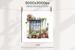 Floral Window Flowers Clipart PNG Scrapbooking Nursery Art Watercolor Transparent wedding invitation shirt designs sublimation printable bloom architecture watercolor floral dried hanging herbs flowers clipart, sublimation nursery, wedding invitation