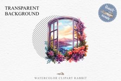 Floral Window Flowers Clipart PNG Scrapbooking Nursery Art Watercolor Transparent wedding invitation shirt designs sublimation printable bloom architecture  watercolor floral dried hanging herbs flowers clipart, sublimation nursery, wedding invitation