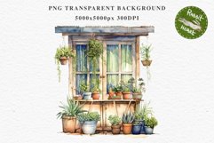 Floral Window Flowers Clipart PNG Scrapbooking Nursery Art Watercolor Transparent wedding invitation shirt designs sublimation printable bloom architecture watercolor floral dried hanging herbs flowers clipart, sublimation nursery, wedding invitation
