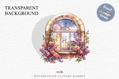 Floral Window Flowers Clipart PNG Scrapbooking Nursery Art Watercolor Transparent wedding invitation shirt designs sublimation printable bloom architecture  watercolor floral dried hanging herbs flowers clipart, sublimation nursery, wedding invitation