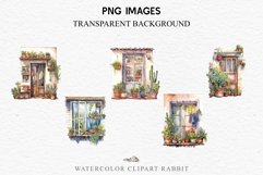 Floral Window Flowers Clipart PNG Scrapbooking Nursery Art Watercolor Transparent wedding invitation shirt designs sublimation printable digital bloom architecture