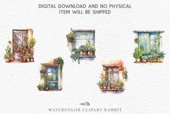 Floral Window Flowers Clipart PNG Scrapbooking Nursery Art Watercolor Transparent wedding invitation shirt designs sublimation printable digital bloom architecture