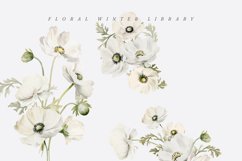 ANEMONES White Flowers Watercolor Collection, Floral Clipart Product Image 3