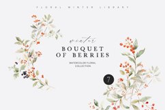 Winter Berries Watercolor Collection, Floral Cliaprt Product Image 1