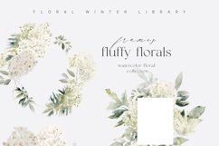 Watercolor Winter Floral Clipart, Watercolor Fluffy Florals Product Image 7