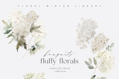 Watercolor Winter Bouquets Clipart, Watercolor Fluffy Floral Product Image 3