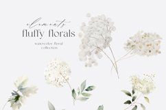 Watercolor Winter Floral Clipart, Watercolor Fluffy Florals Product Image 5