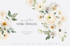 White Flowers Watercolor Collection, Roses Floral Clipart Product Image 1