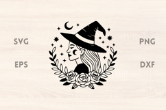 Witch with Roses SVG Product Image 1