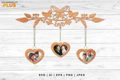 Butterfly Wall Decor & Hanging Heart Photo Frames Lasercut Product Image 1