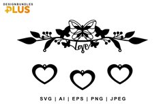Butterfly Wall Decor & Hanging Heart Photo Frames Lasercut Product Image 2