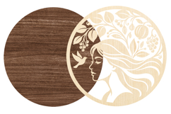 Floral Woman Laser Cut SVG File Product Image 2