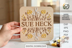 Floral Embroidery Sign Laser Cut. Embroidery Pattern SVG Product Image 1