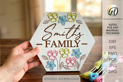 Floral Embroidery Sign Laser Cut. Embroidery Pattern SVG Product Image 1