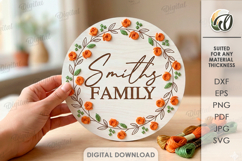 Floral Embroidery Sign Laser Cut. Embroidery Pattern SVG Product Image 1