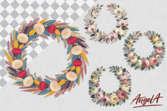 Floral wreath clipart, wedding wreath transparent PNG Product Image 1