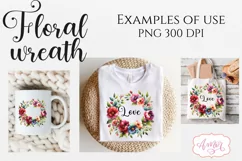 Watercolor floral wreath clipart PNG | Spring sublimation Product Image 2