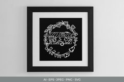 Autumn Floral Wreath and Pumpkin Papercut Product Image 1