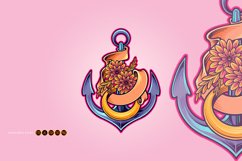 Floral wreath and classic ribbon on nautical anchor Product Image 1