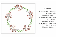 Floral wreath embroidery design, wild flowers embroidery Product Image 2