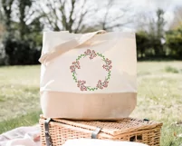 Floral wreath embroidery design, wild flowers embroidery Product Image 4