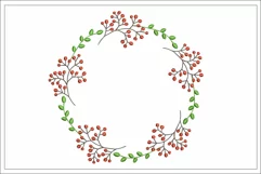 Floral wreath embroidery design, wild flowers embroidery Product Image 1