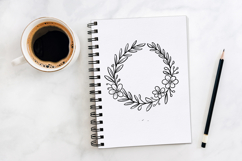 Floral Wreath Flower Illustration Clipart PNG Product Image 3