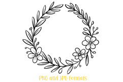 Floral Wreath Flower Illustration Clipart PNG by Squeeb Creative