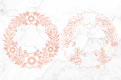Floral Wreath Laser Cut SVG Product Image 3
