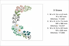 Floral wreath embroidery design, wild flowers embroidery Product Image 2