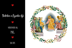 christening, vintage, religious, icon, communion, faith, sacrament, saviour, epiphany, christian, evangelical, orthodox, greek, art, saint, holy, king, baptism, confirmation, floral, religion, wreath, illustration, god, blessing, byzantine