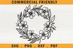 Floral wreath monogram SVG, Home wreath frame SVG,wreath SVG Product Image 1