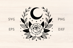Rose with moon Halloween SVG Product Image 1