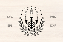 Candle Holder Roses SVG Product Image 1