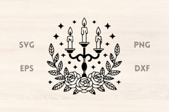 Candle Holder Rose Wreath SVG Product Image 1