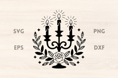 Candle Holder Rose and Wreath SVG Product Image 1