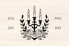 Candle Holder with Roses SVG Product Image 1