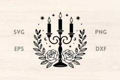 Candle Holder Rose Halloween SVG Product Image 1