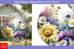 Watercolor flowers wind spinner, Wildflowers wind spinner Product Image 1