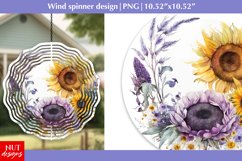 Watercolor flowers wind spinner, Wildflowers Sunflower Product Image 1