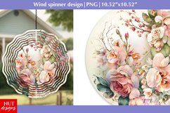 Watercolor flowers wind spinner, Floral wind spinner PNG Product Image 1