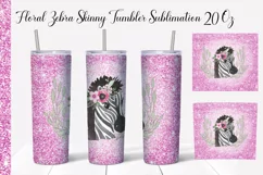Floral Zebra Tumbler Sublimation 20 Oz Product Image 1
