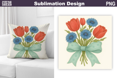 Wildflowers Bow Sublimation | Tulip Pillow Design Product Image 1