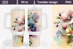 Watercolor Floral Tumbler 40 Oz | Spring Flowers 40 OZ Product Image 1