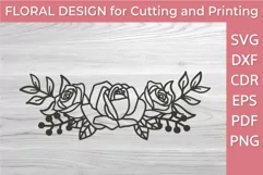 Romantic Rose Line Art Border SVG PNG DXF CDR EPS PDF Product Image 1