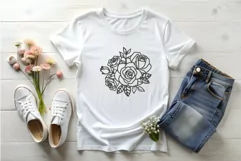 Vintage Floral Roses SVG Clipart T-shirt Printable PNG DXF Product Image 3