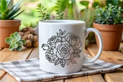 Vintage Floral Roses SVG Clipart T-shirt Printable PNG DXF Product Image 4